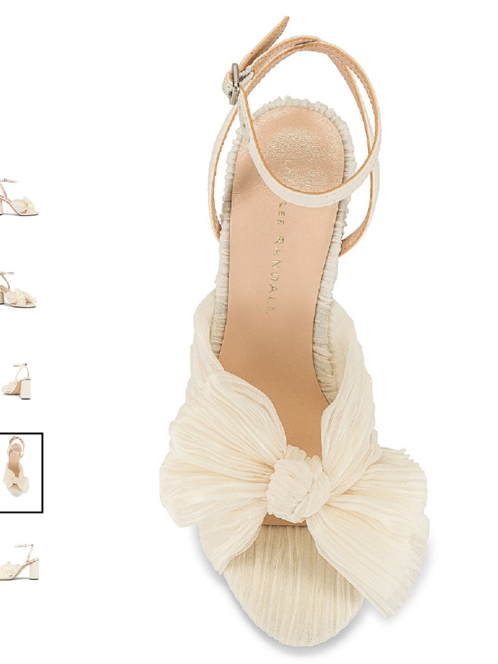 Loffler Randall Camiellia  Pleated bow  heel   # wedding # summer party # SZ  8